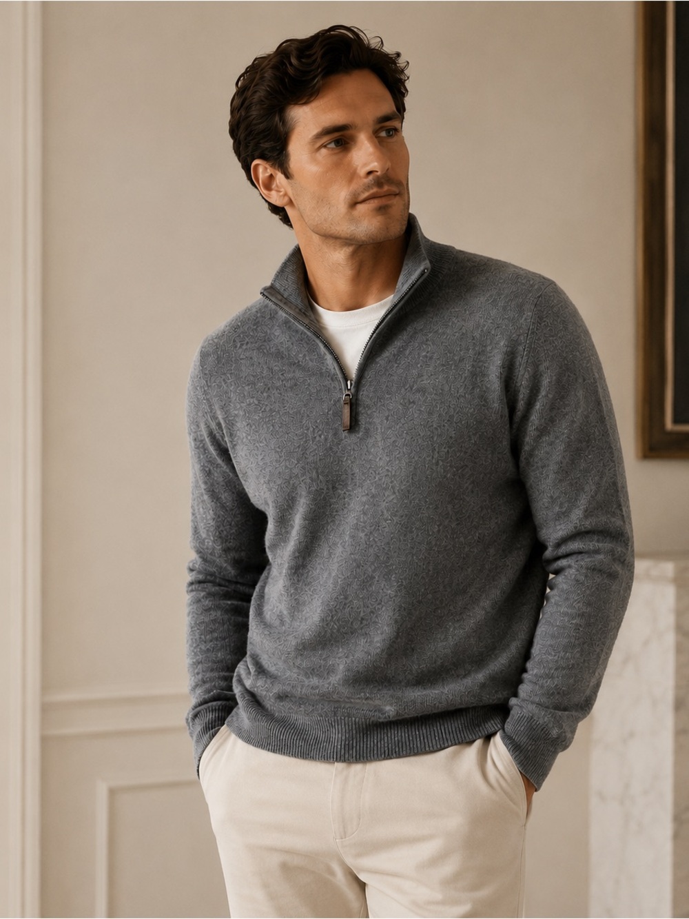 100% Cashmere Daniel Hechter Paris Sweater – Gray – Size L